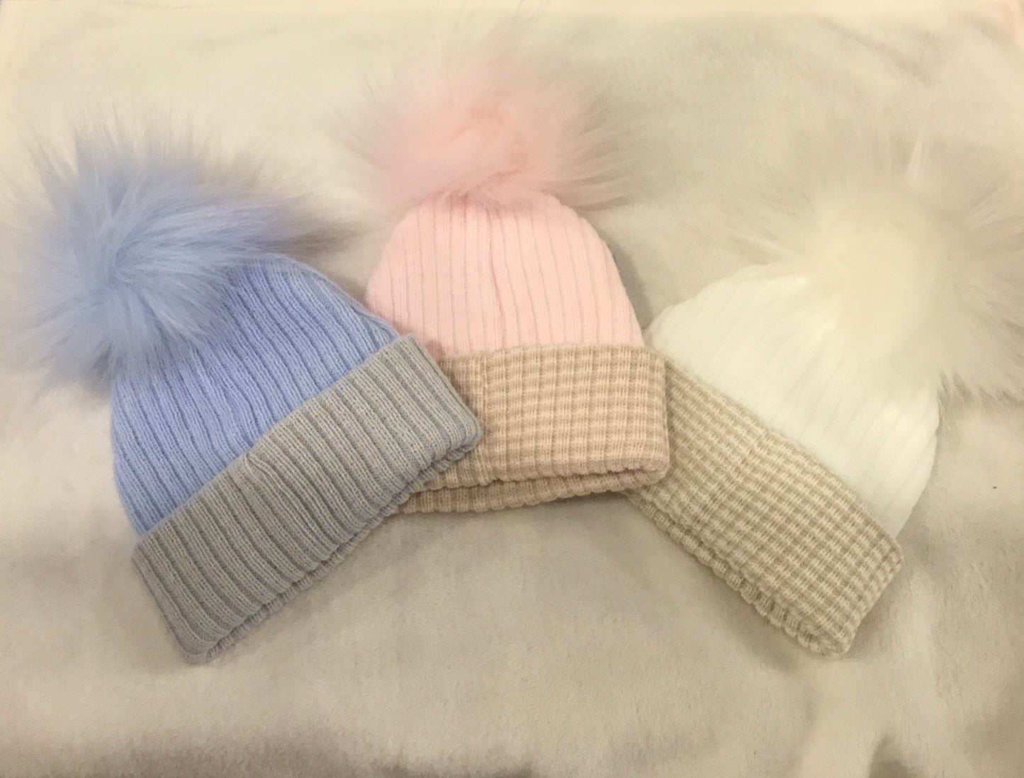 Pom Pom Hat Faux Fur Knitted Hat
