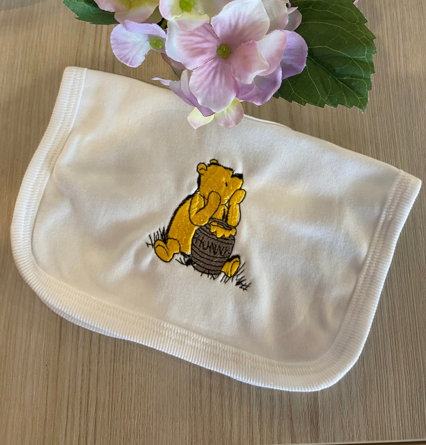 Honey Bear Embroidered Bib