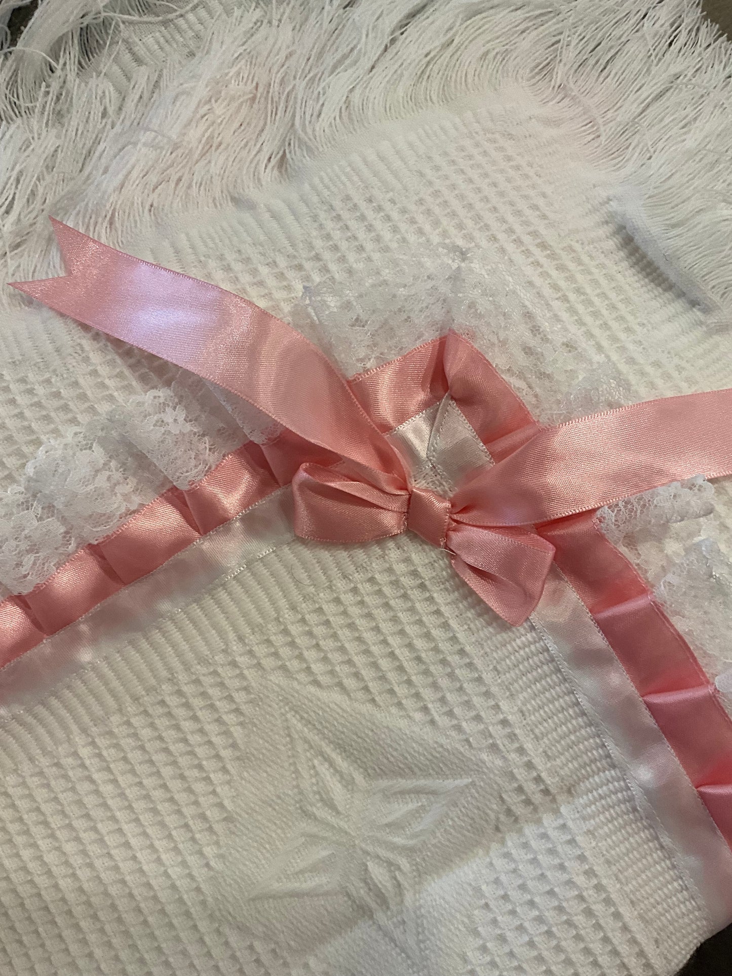 Beautiful Large Little Lady Embroidered Fringe Shawl