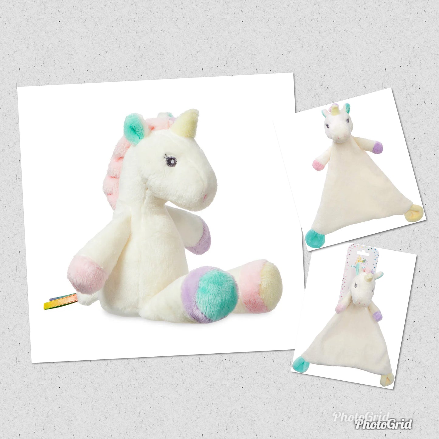 Aurora Lil Sparkles Unicorn Baby Rattle and Comforter Set