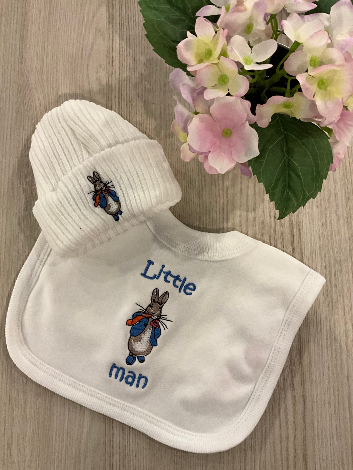 Beanie Hat with matching Bib Peter Rabbit First Size