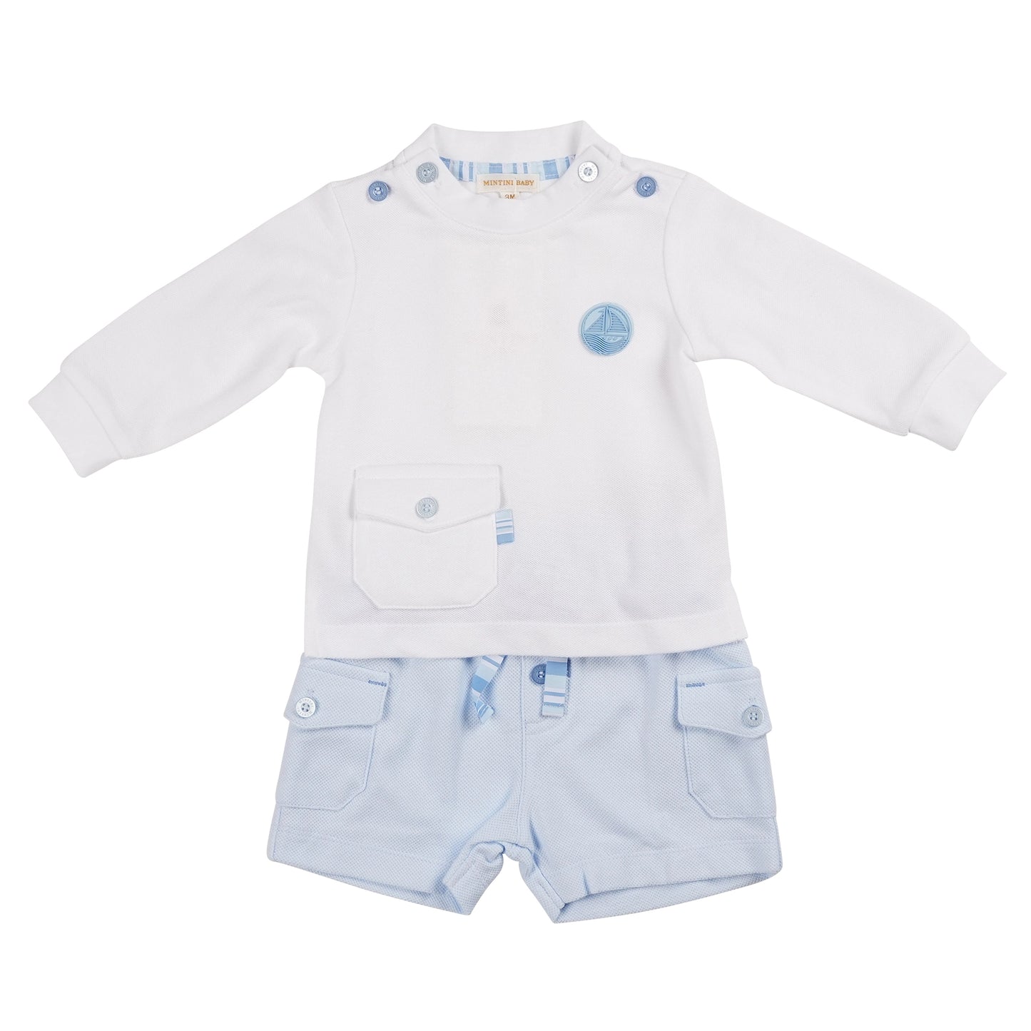 Mintini Boys Sailboat Sweatshirt and Short Set