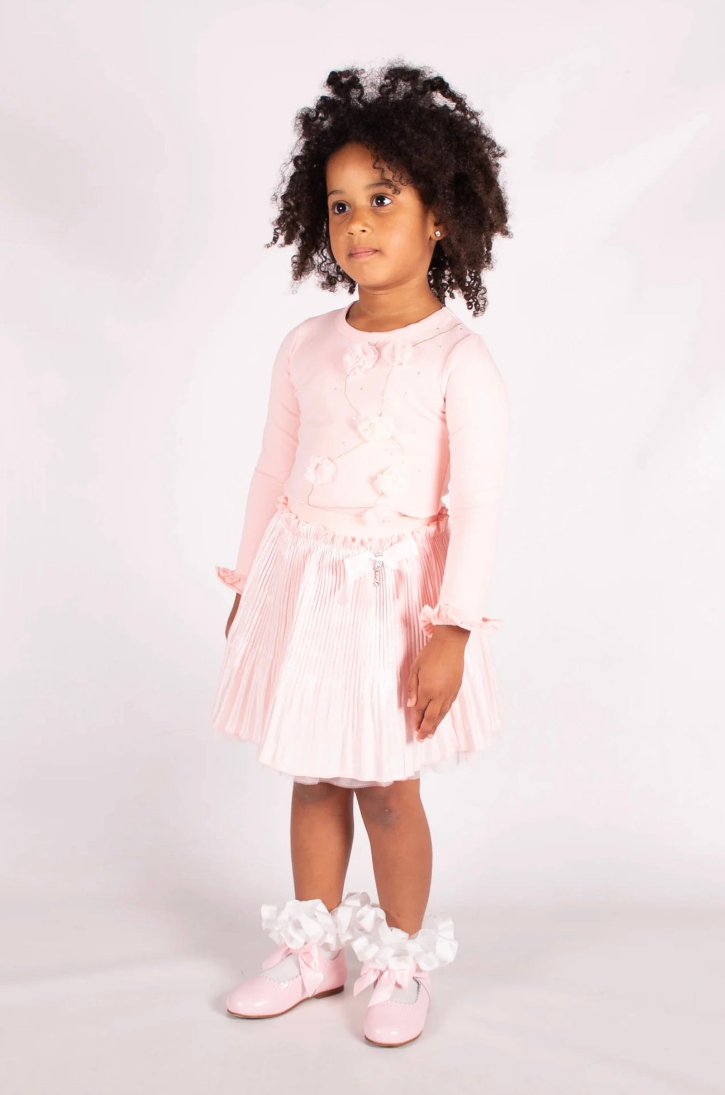 Beau Kid Pretty Peach Coloured Skirt and Flower Top