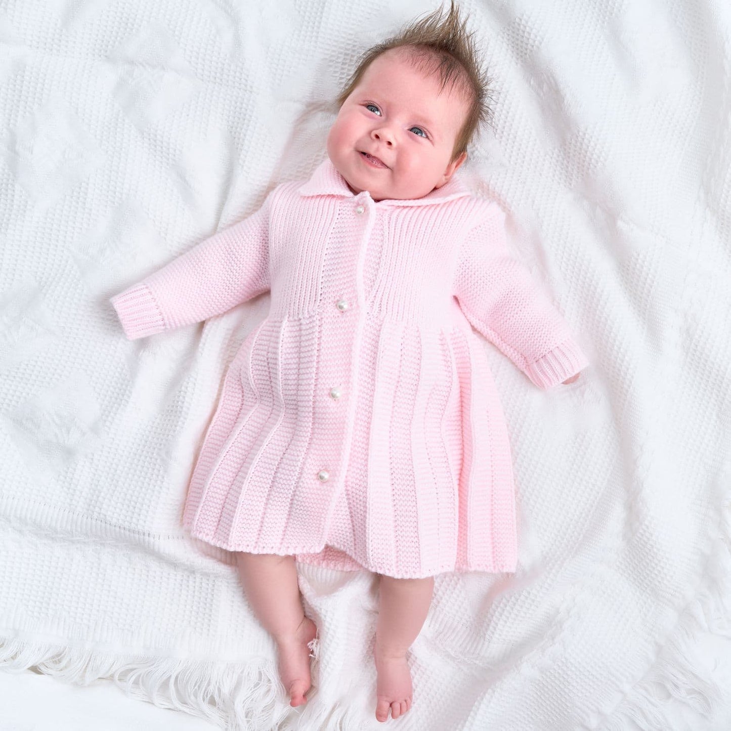 Dandelion Pink Pearl Button Cardigan Coat
