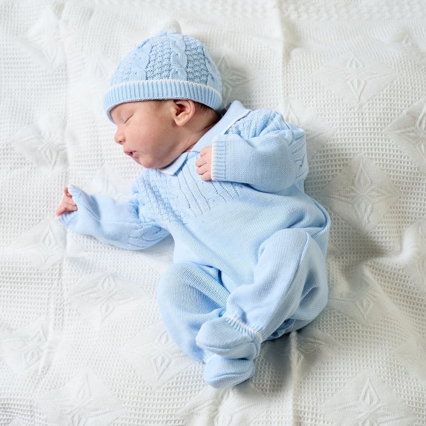 Dandelion Knitted Onesie and Pom Hat Set
