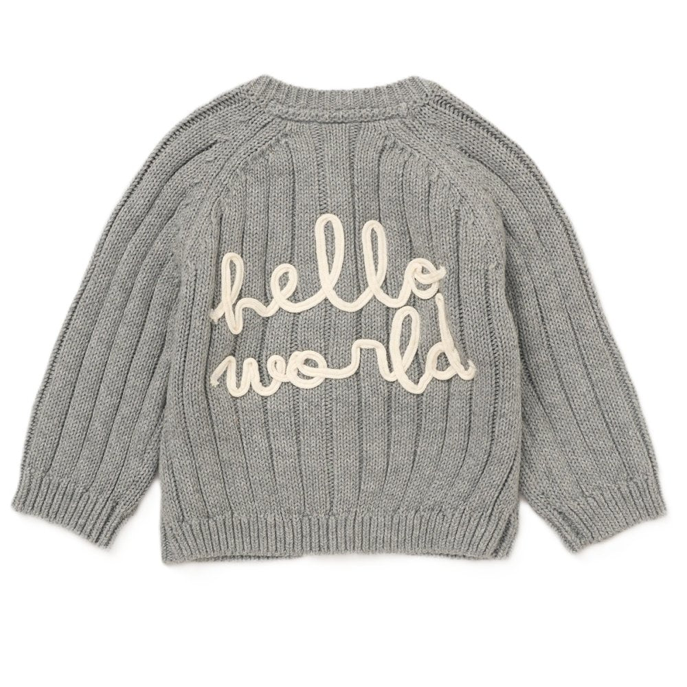 Rock a Bye Baby Boutique Grey Hello World Cardigan