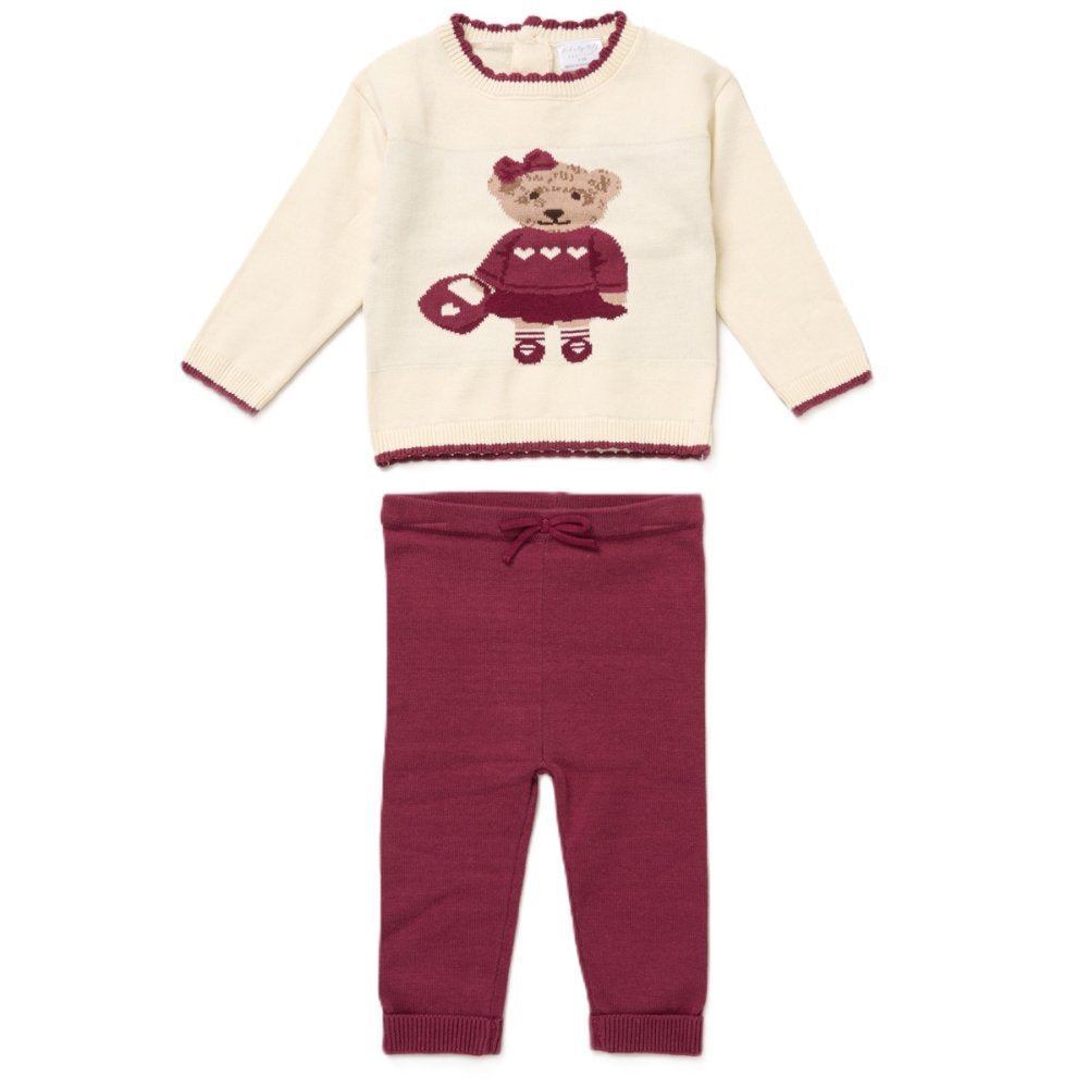 Rock a Bye Baby Cotton Knit Girls Two Piece Outfit