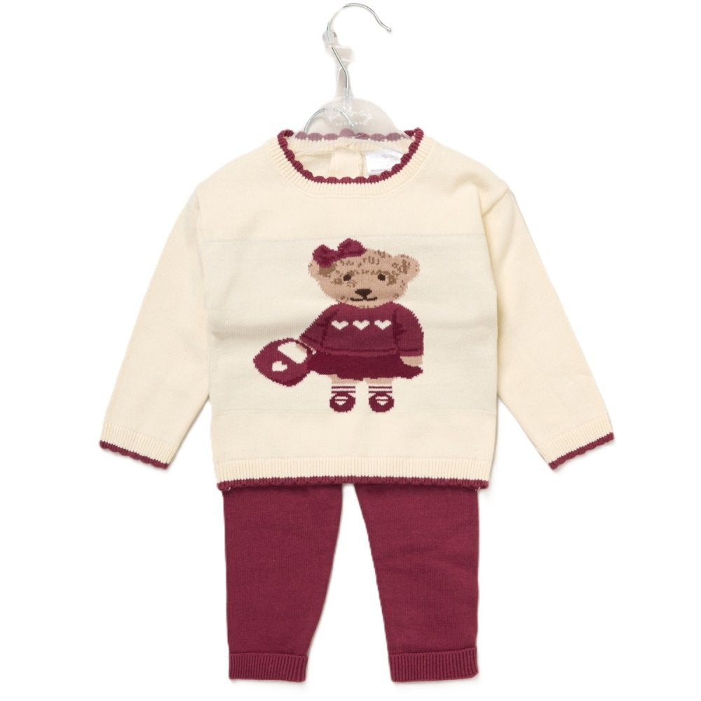 Rock a Bye Baby Cotton Knit Girls Two Piece Outfit