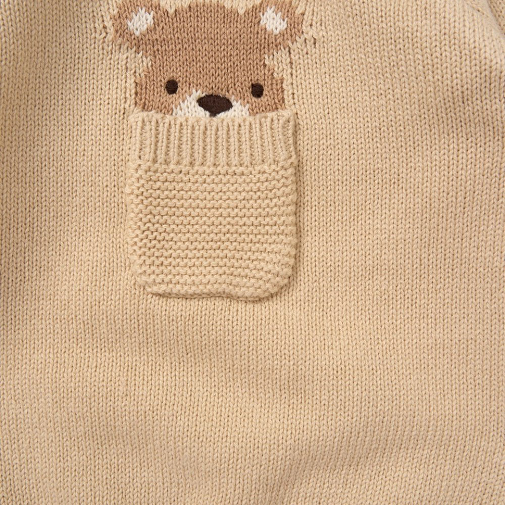 Rock a Bye Baby Beige Two Piece Knitted Outfit