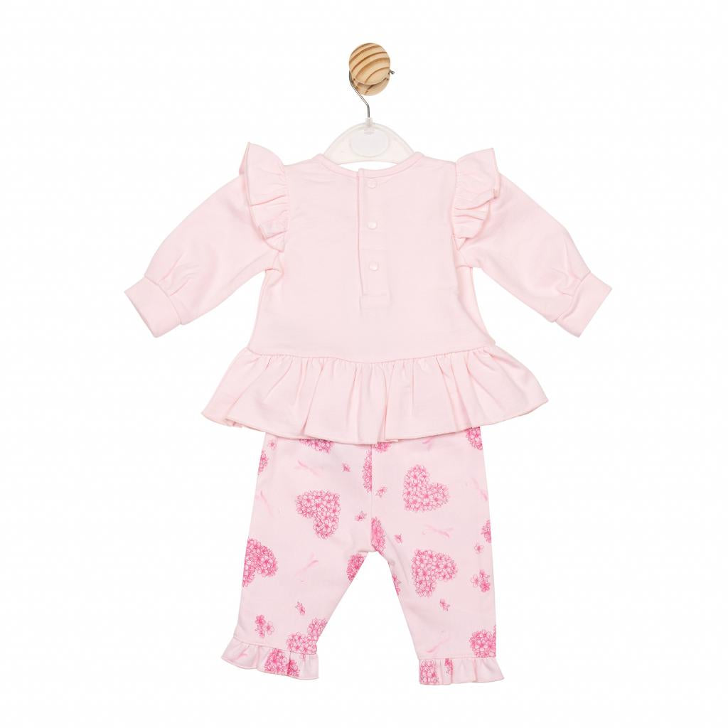 Mintini Pink Heart Girls Leggings and Top Set