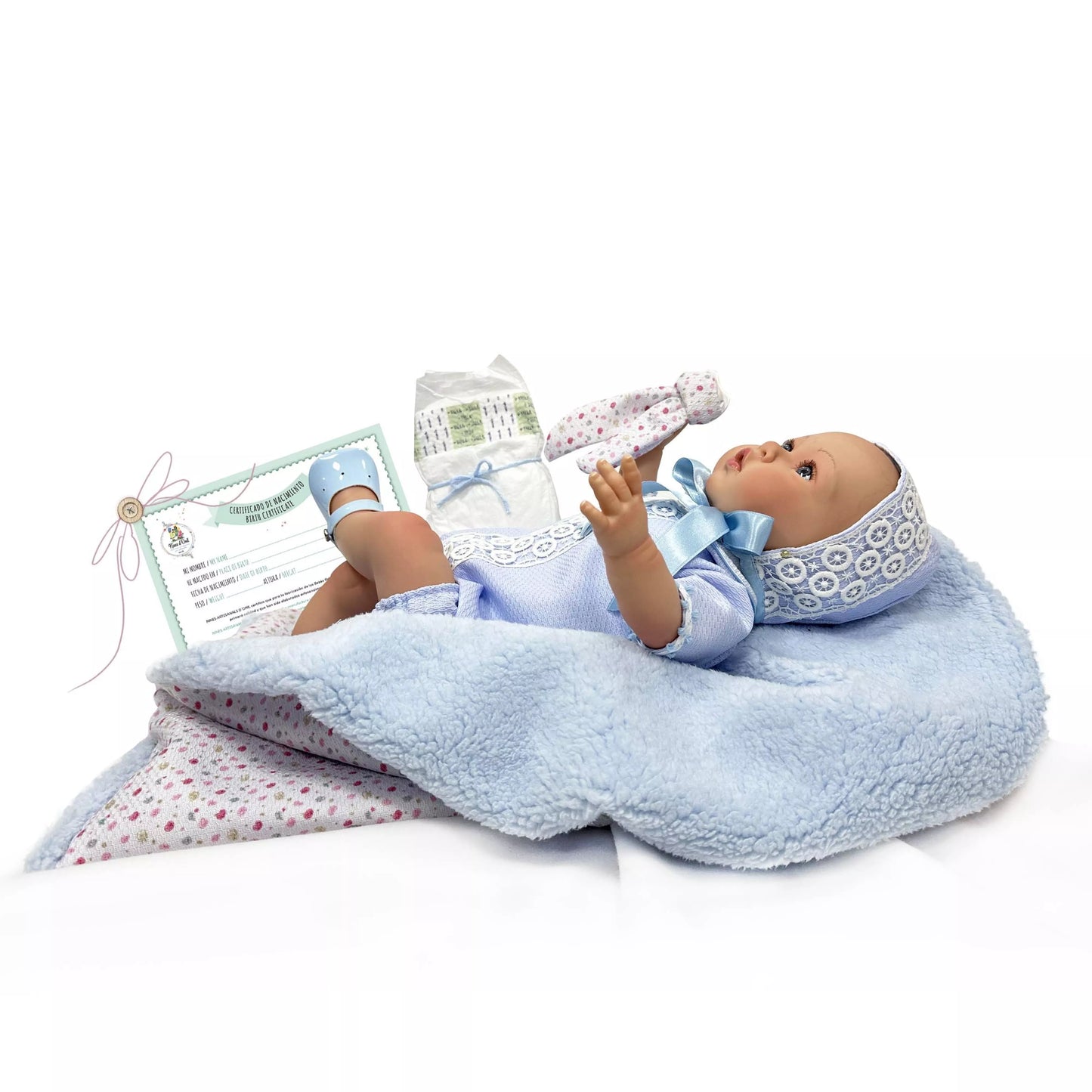 Nines d’Onil Premium Reborn Doll in Blue 48 cms Weighted