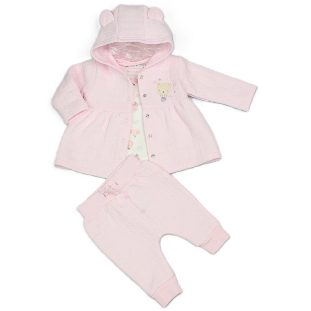 Pure & Soft Girls Quilted Three Piece Set