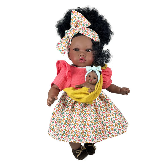 Nines d’Onil Addis Doll with Baby Soft Bodied 45 cms