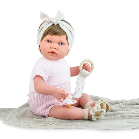 Marina and Pau Reborn  Doll Ane Vichy Flower Weighted 45 cms