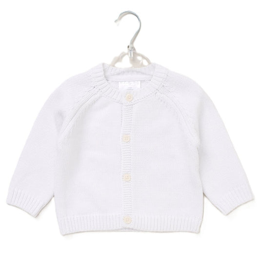 Rock a Bye Baby Boutique White knit Cardigan with Embroidered Little One on back