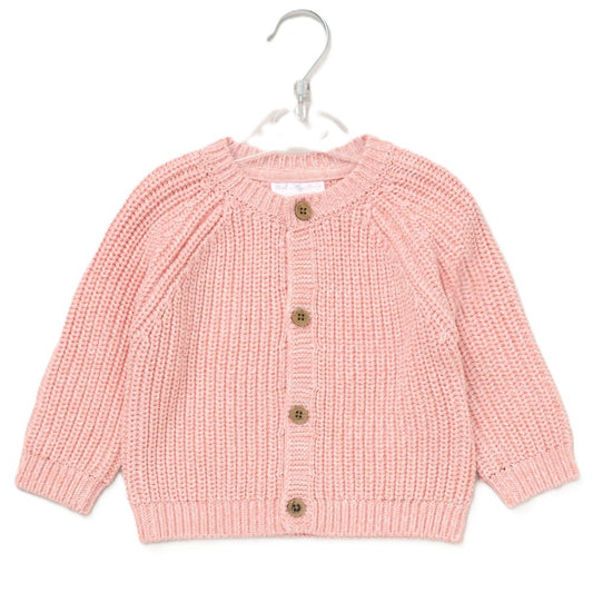 Rock a Bye Baby Boutique 100%Cotton Knit Cardigan with Embroidered Little Love on back