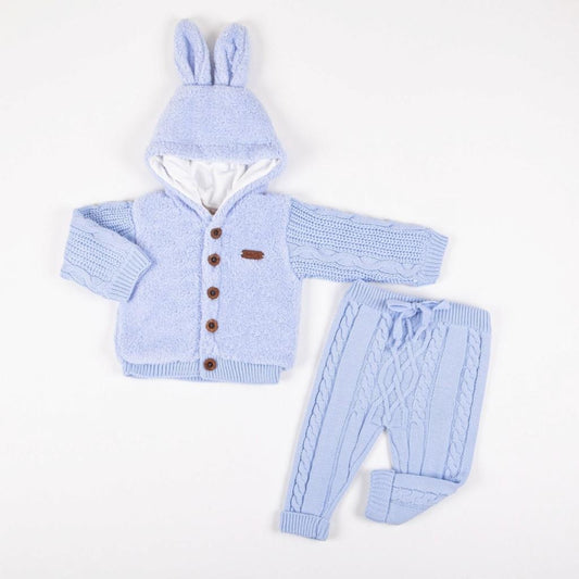 Babymy Boys Knitted Two Piece Hooded Set
