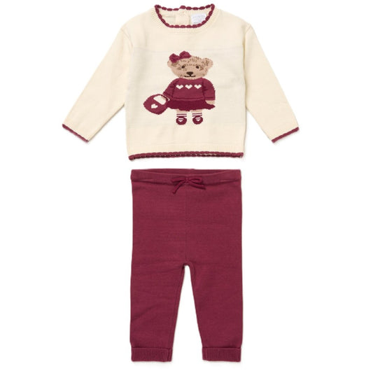 Rock a Bye Baby Cotton Knit Girls Two Piece Outfit