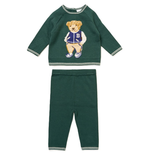 Rock a Bye Baby Boys Two Piece Knit Teddy Design Outfit