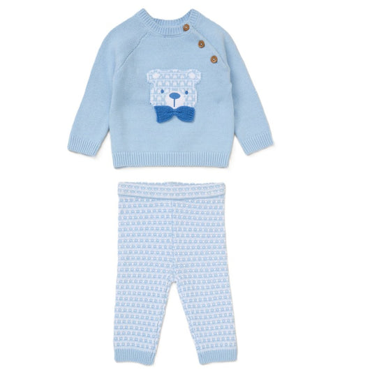 Rock a Bye Baby Cotton Knit Teddy Two Piece Outfit