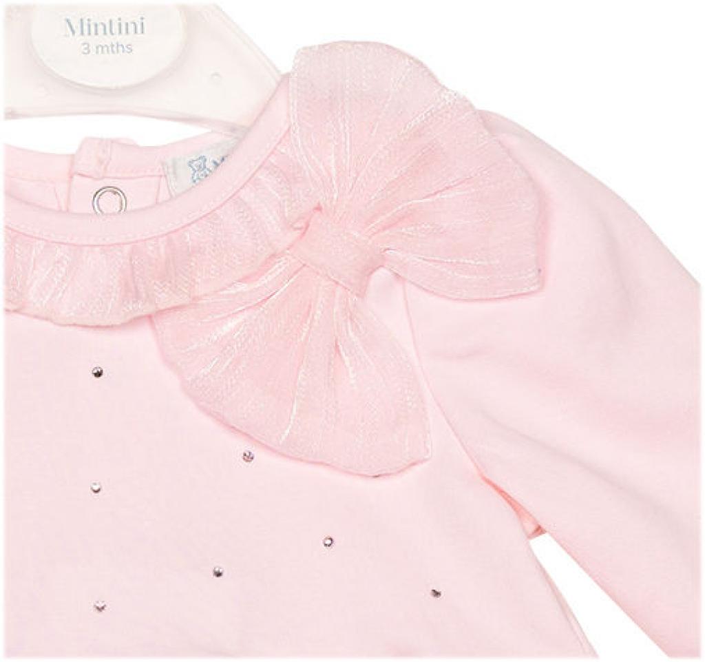 Mintini Bow and Sparkle Dress with Organza Trim