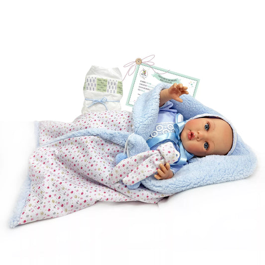 Nines d’Onil Premium Reborn Doll in Blue 48 cms Weighted
