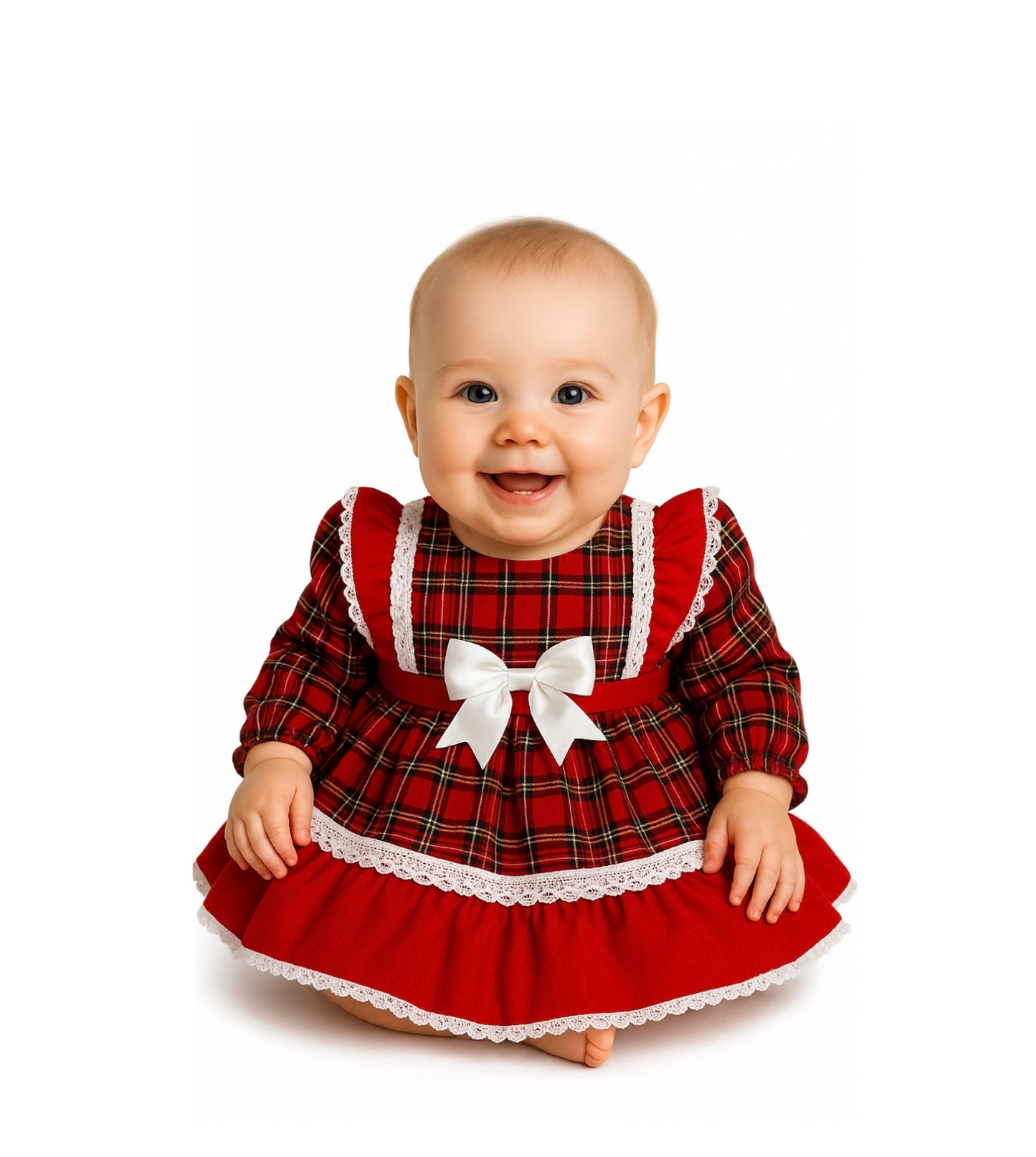 Kinder Collection Red Tartan Long Sleeve Dress