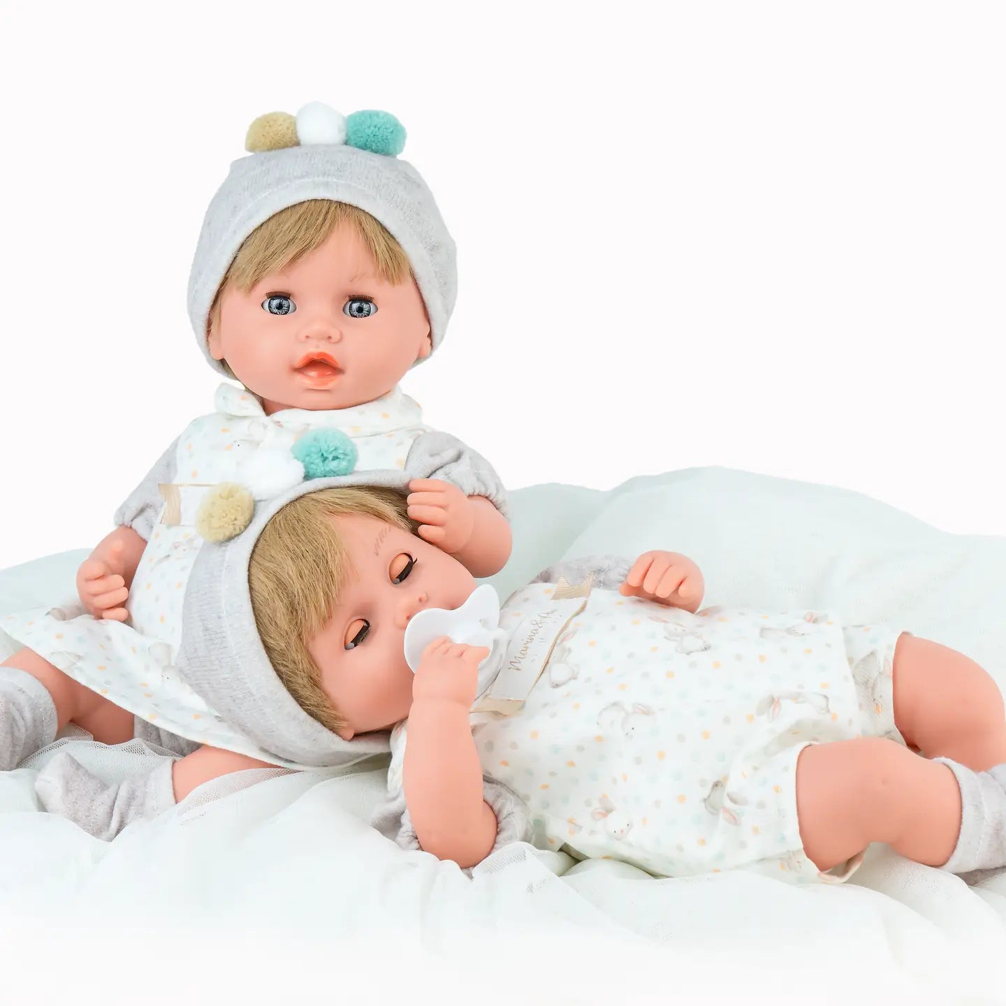 Marina and Pau Mini Reborn Twin Dolls Weighted 35 cms
