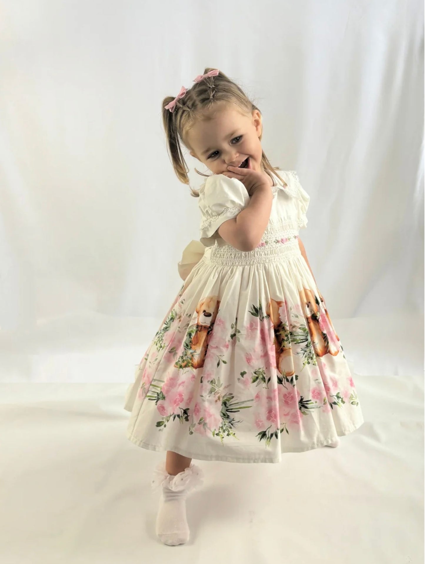Beau Kid Beautiful Smocked Teddy Dress