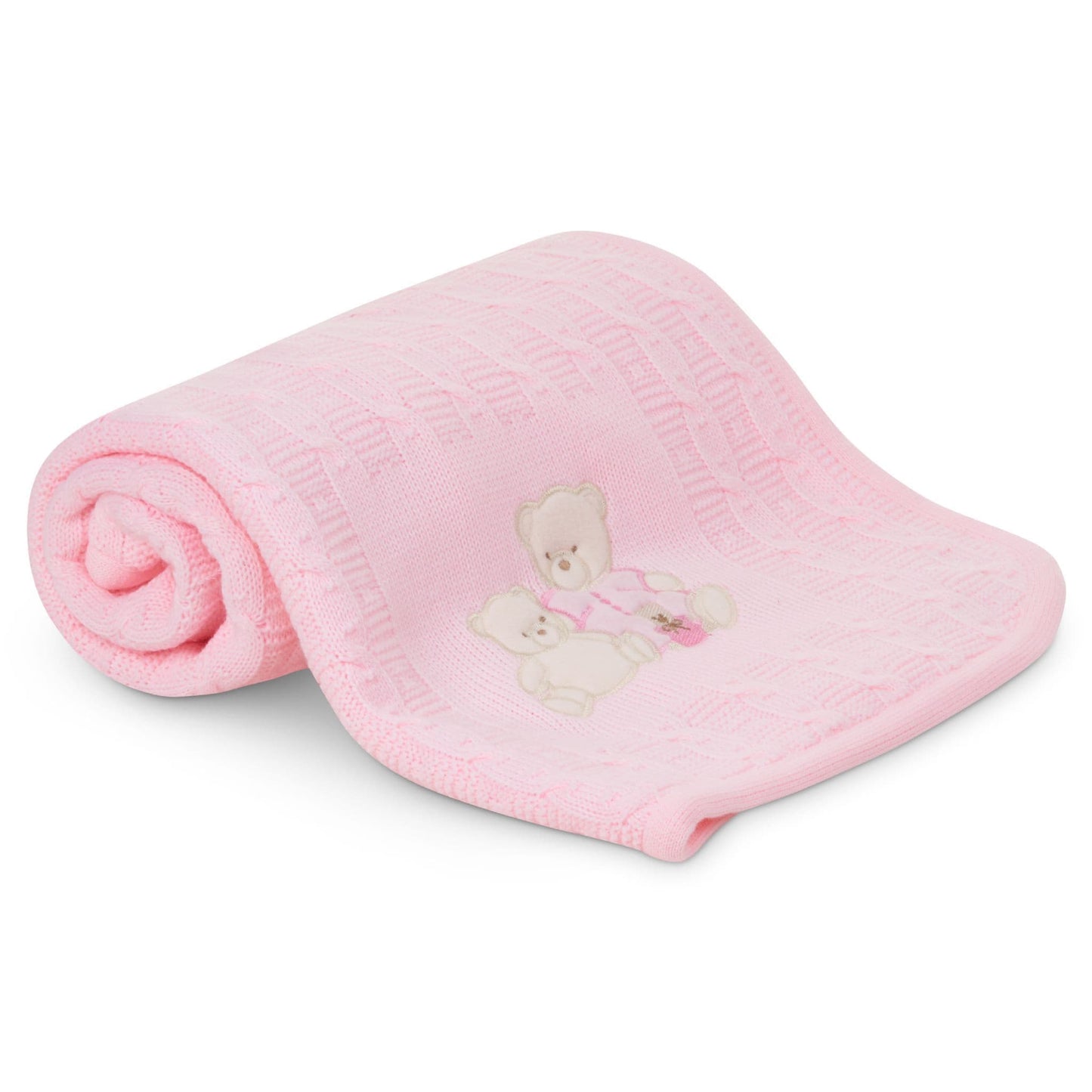 Dandelion Knitted Fleece Teddy Bear Embroidered Blanket 3 Colours
