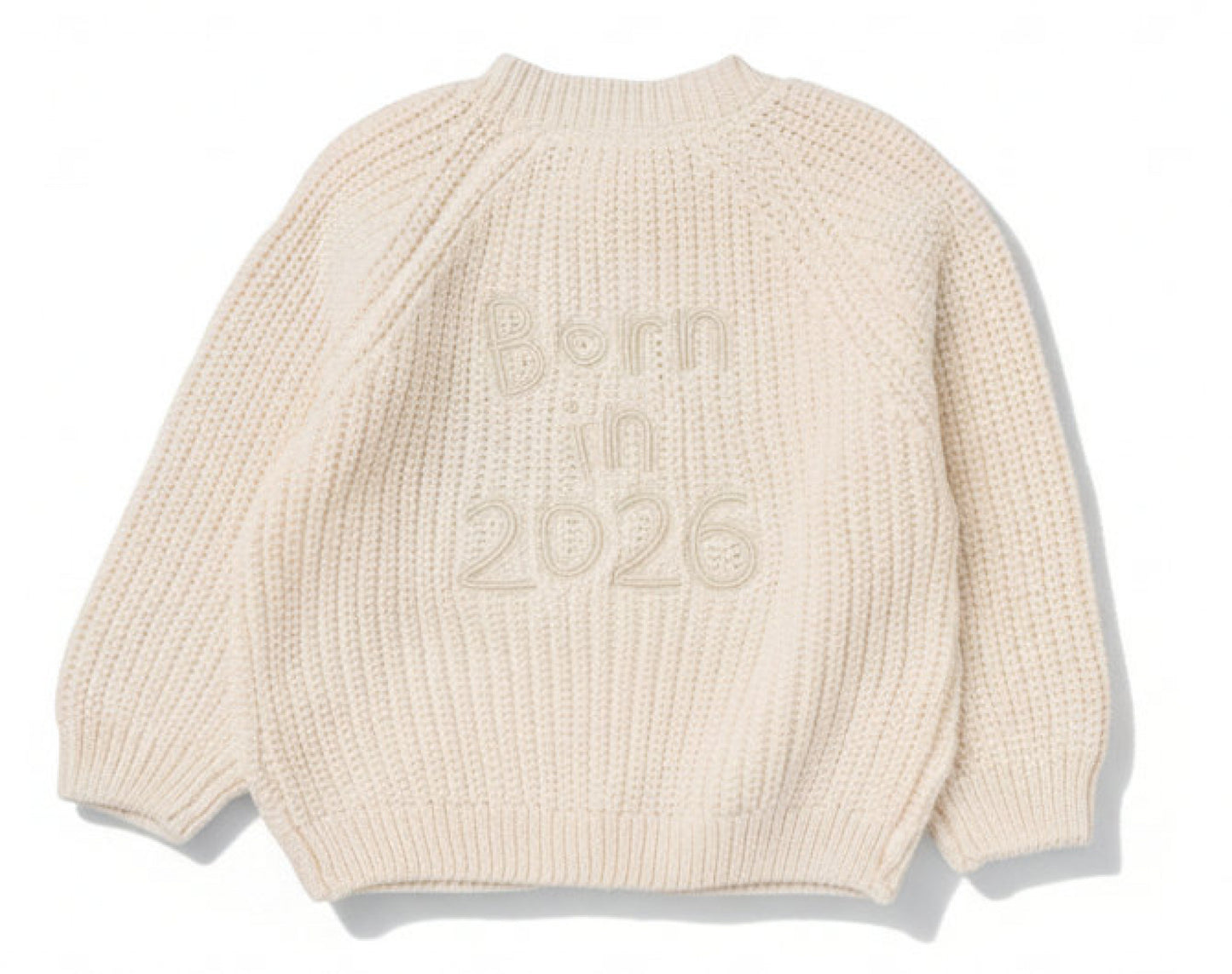 Rock a Bye Boutique Cardigan with Born In 2026 Embroidered on Back