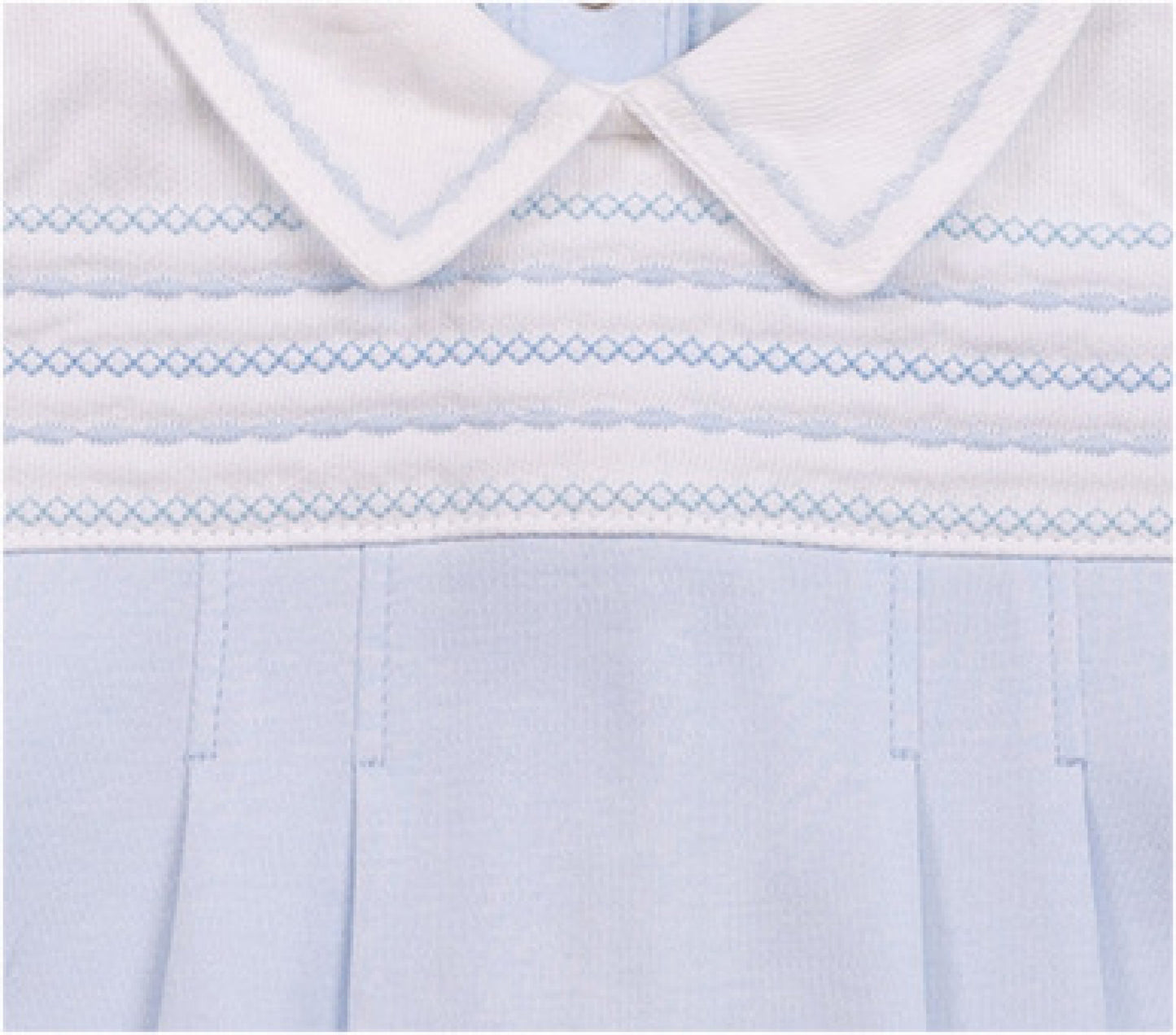 Mintini Baby Boys Embroidered Panel Blue Short Set