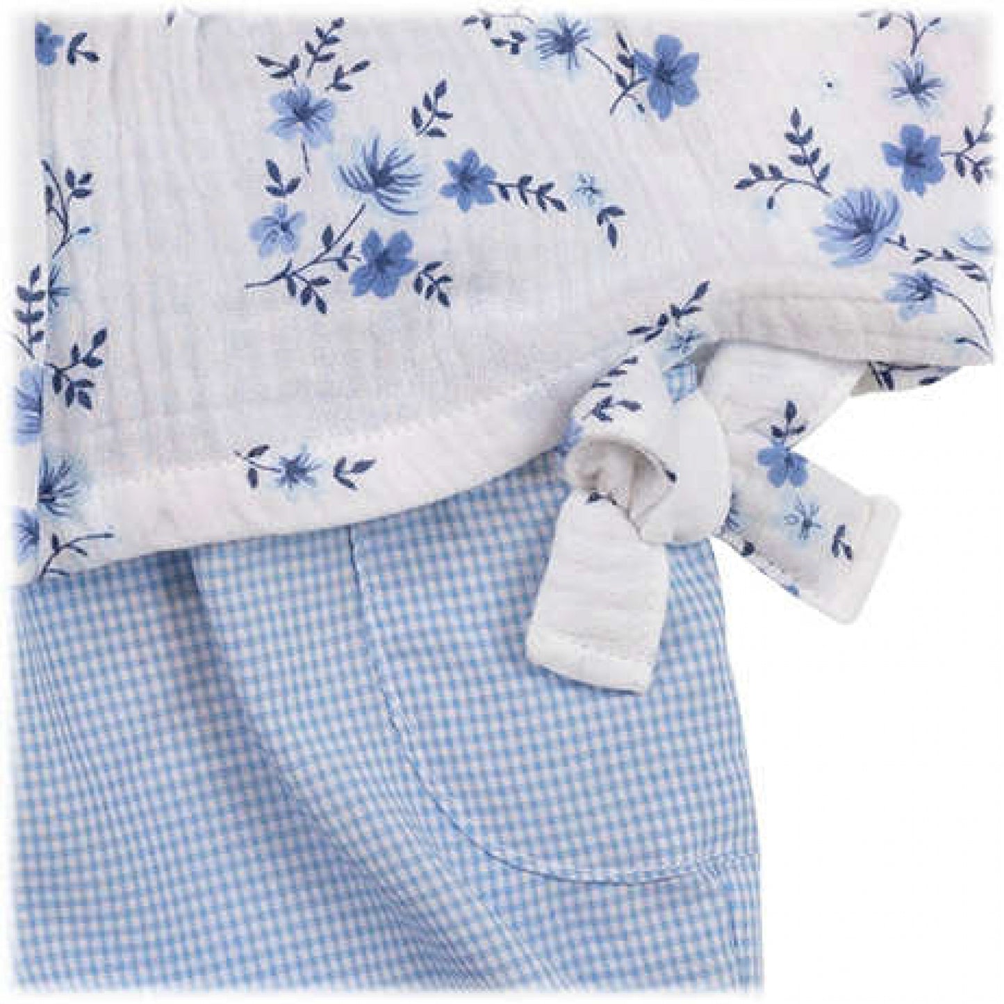 Mintini Floral Bows and Gingham Bloomer Short Set