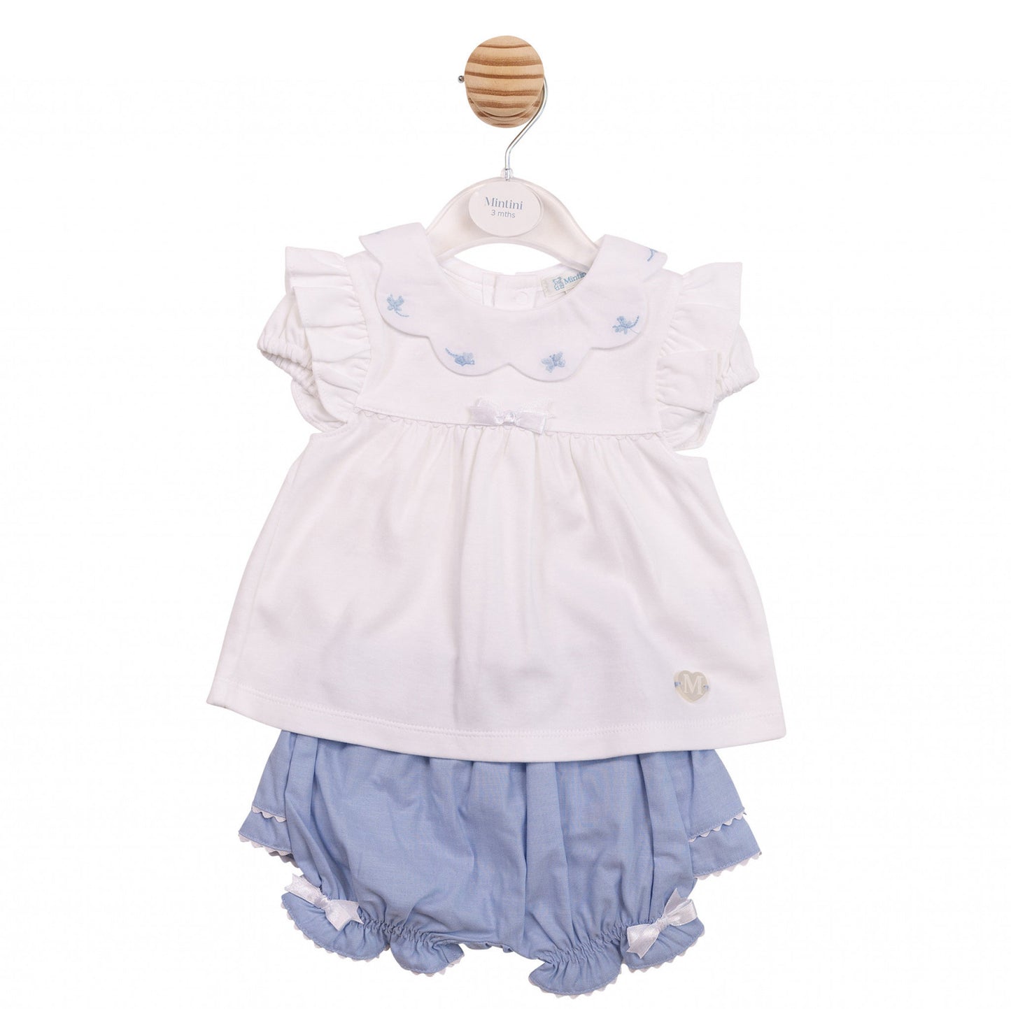 Mintini Girls Scallop Butterfly Frilly Bloomer Set