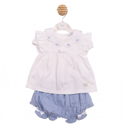 Mintini Girls Scallop Butterfly Frilly Bloomer Set