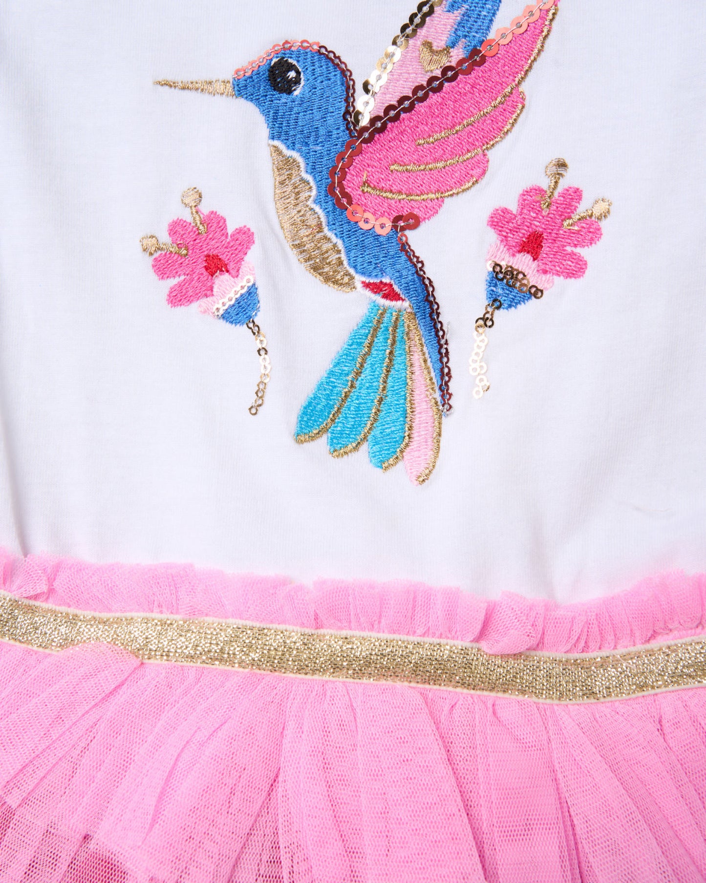 Miss Humming Bird Sequin Multi Coloured Tutu Dress