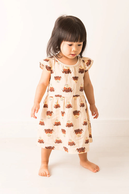 Blade and Rose Neutral Highland Cow Summer Dress