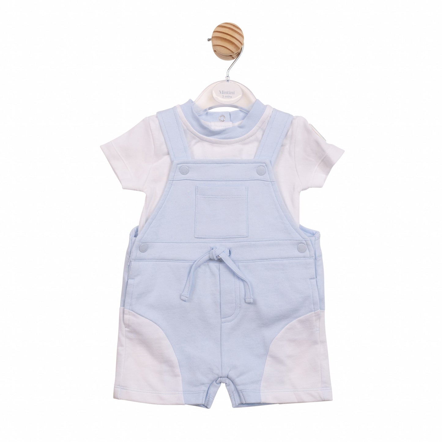 Mintini Blue White Two Piece Dungarees Short Set