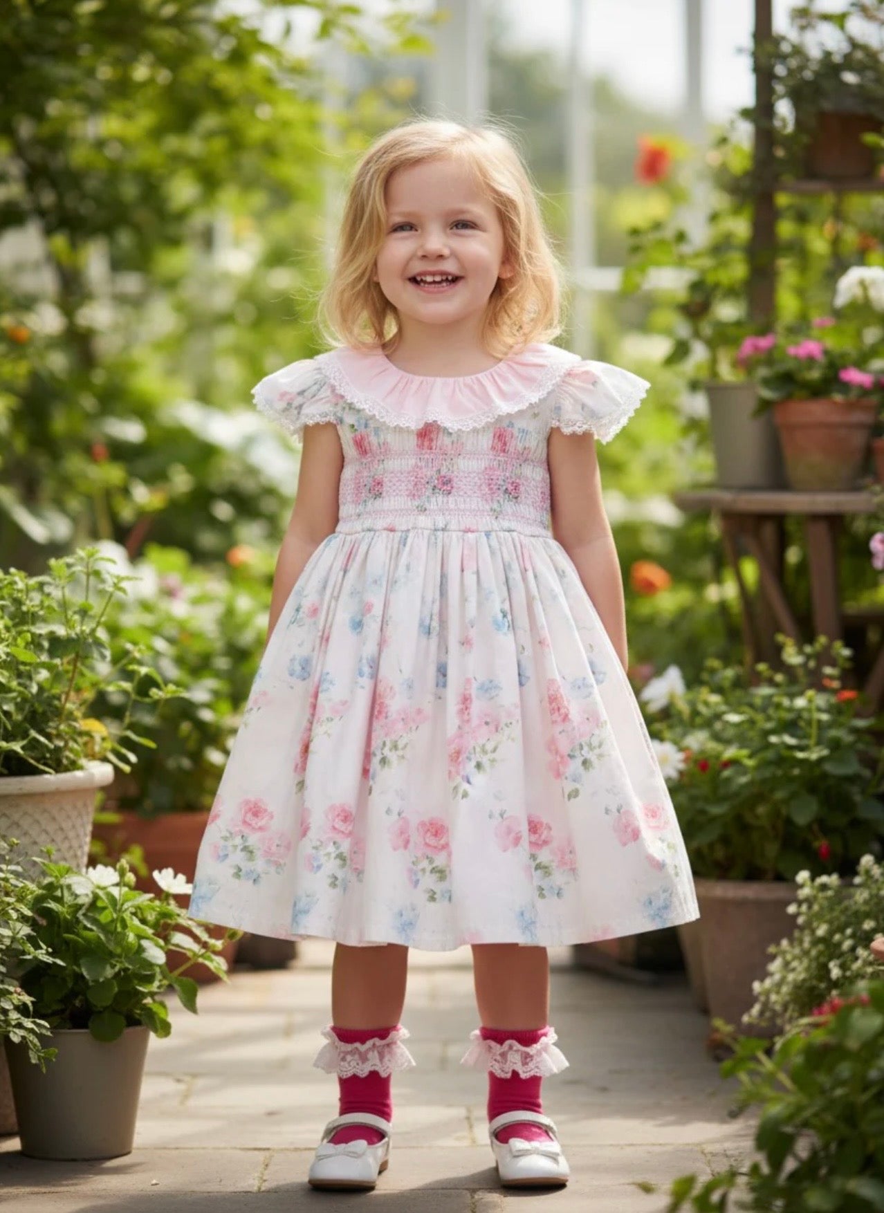 Beau Kid Beautiful Smocked Floral Dress