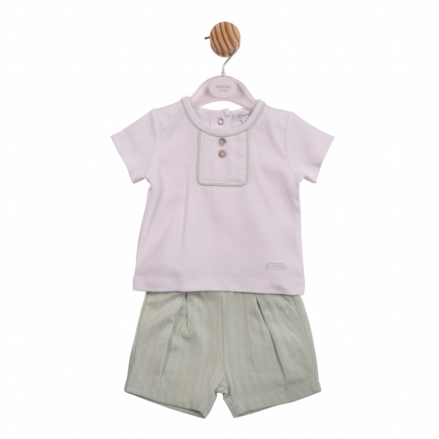 Mintini Boys Pistachio Green Short Set