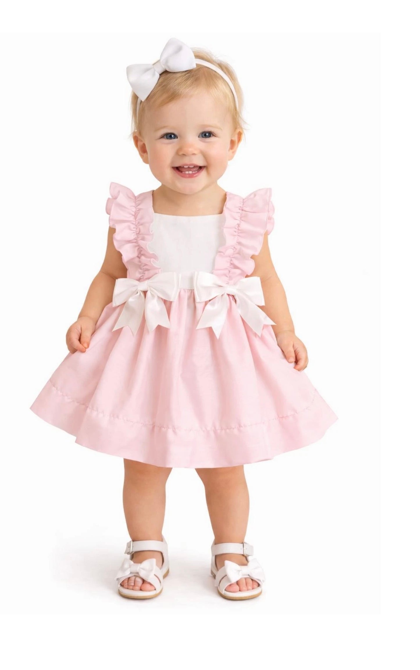 Kinder Boutique Pretty Pink/White Frill Dress