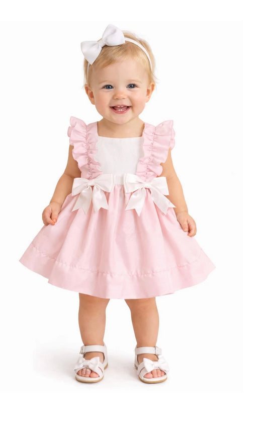 Kinder Boutique Pretty Pink/White Frill Dress