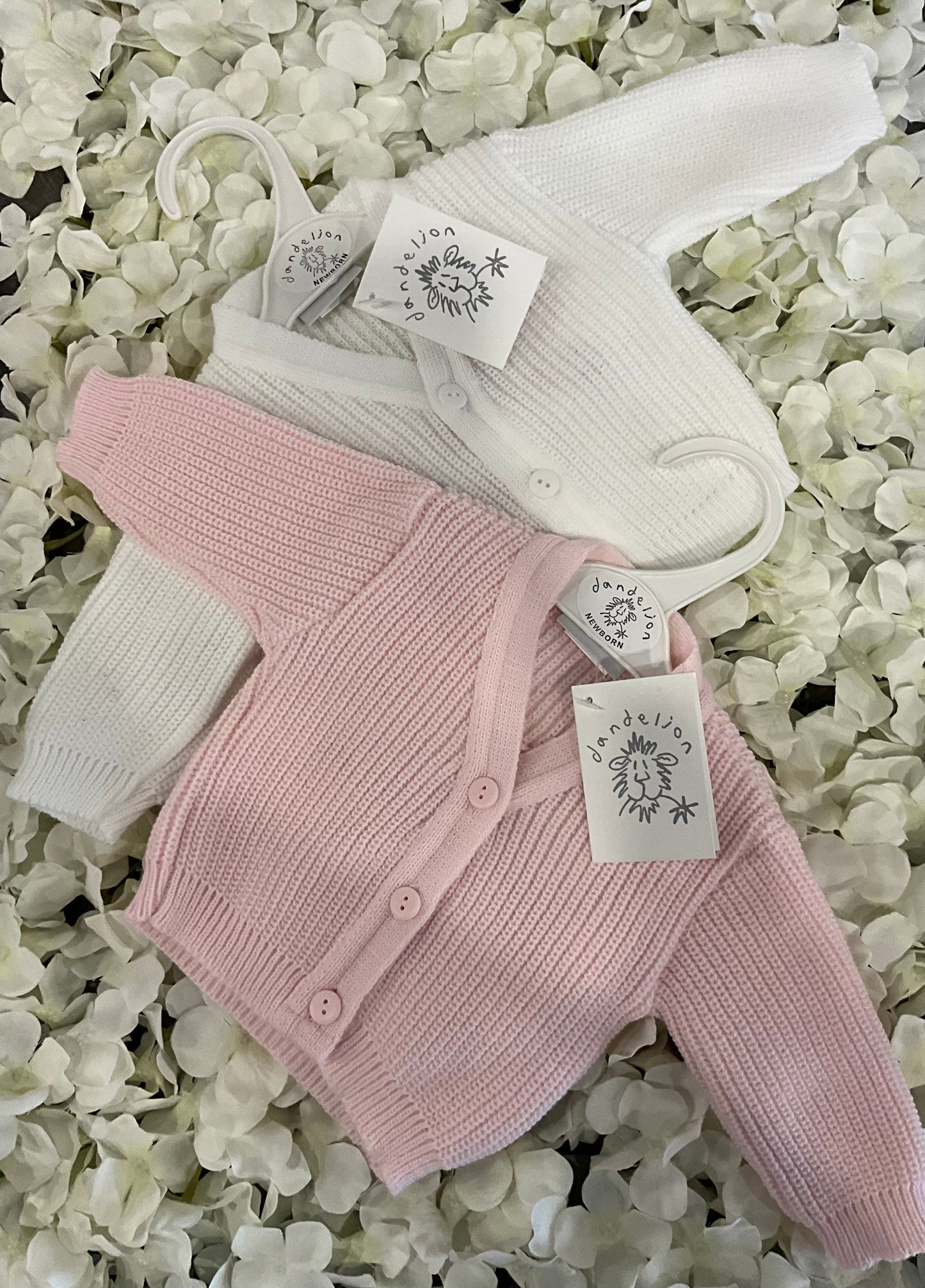 Dandelion V Neck Cardigan Embroidered on Back Shes Here Choose Colour