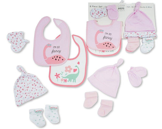 Nursery Time 8 Piece Hat, Mitts, Bib and Socks Set