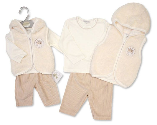 My Little Chick 3 Piece Giraffe Gilet Set