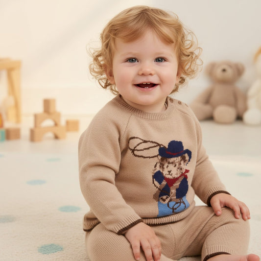 Rock a Bye Boutique Cowboy Teddy Jumper and Trousers Set